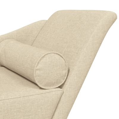 vidaXL Chaise longue avec coussins crème tissu