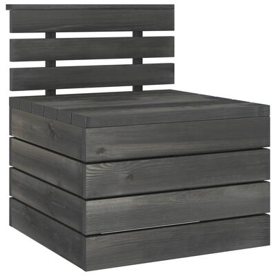 vidaXL Salon palette de jardin 6 pcs Bois de pin massif Gris foncé