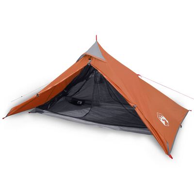 vidaXL Tente de camping tipi 1 personne orange imperméable