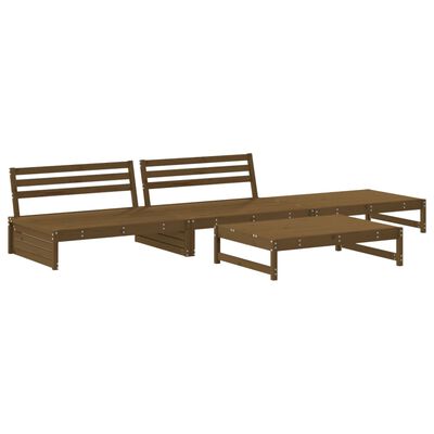 vidaXL Salon de jardin 4 pcs marron miel bois de pin massif