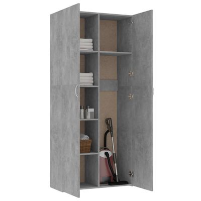 vidaXL Armoire de rangement gris béton 80x35,5x180cm bois d'ingénierie