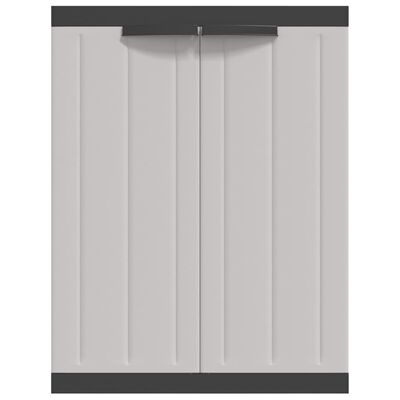 vidaXL Armoire de rangement d'extérieur gris et noir 65x37x85 cm PP