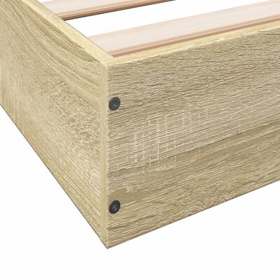 vidaXL Cadre de lit sans matelas chêne sonoma 200x200 cm