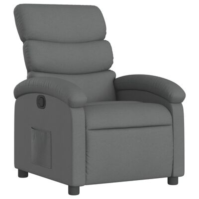 vidaXL Fauteuil inclinable Gris foncé Tissu