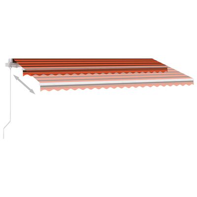 vidaXL Auvent manuel rétractable sur pied 450x350 cm Orange et marron