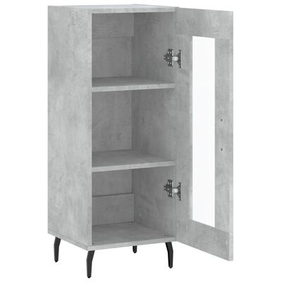 vidaXL Buffet Gris béton 34,5x34x90 cm Bois d'ingénierie