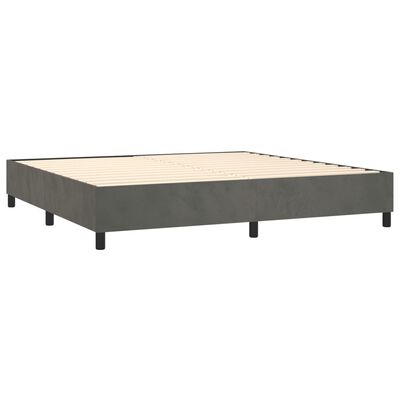 vidaXL Sommier à lattes de lit et matelas Gris foncé 200x200cm Velours