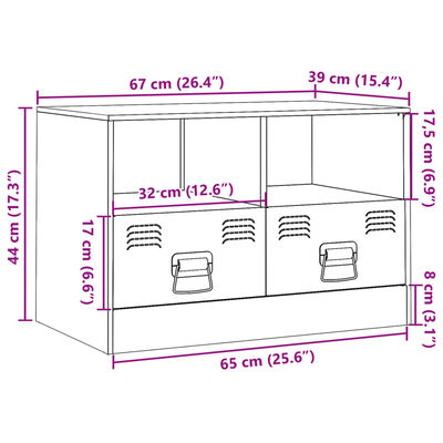 vidaXL Meuble TV rose 67x39x44 cm acier