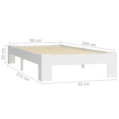 vidaXL Cadre de lit sans matelas blanc bois de pin massif 90x200 cm