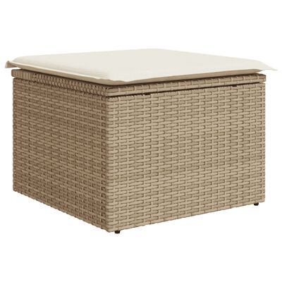 vidaXL Salon de jardin avec coussins 6 pcs beige résine tressée