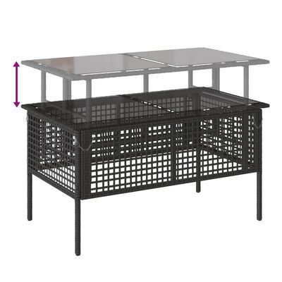 vidaXL Salon de jardin avec coussins 4 pcs noir résine tressée verre