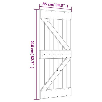 vidaXL Porte coulissante et kit de quincaillerie 85x210 cm pin massif