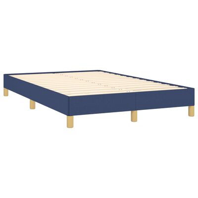 vidaXL Sommier à lattes de lit avec matelas bleu 120x190 cm tissu