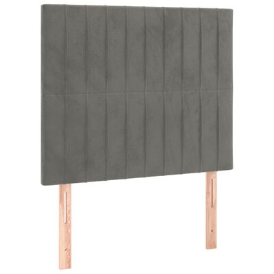 vidaXL Tête de lit à LED Gris clair 100x5x118/128 cm Velours