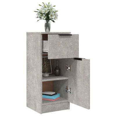 vidaXL Buffet Gris béton 30x30x70 cm Bois d'ingénierie