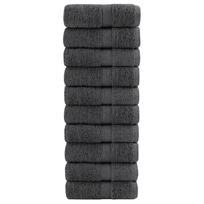 vidaXL Serviettes de visage de qualité sup. SOLUND 10 pcs anthracite