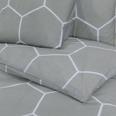 vidaXL Ensemble de housse de couette Gris 200x200 cm Coton