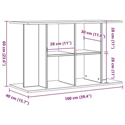 vidaXL Support pour aquarium vieux bois 100x40x60 cm bois d'ingénierie