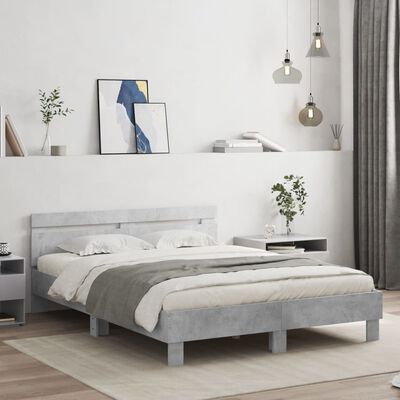 vidaXL Cadre de lit sans matelas gris béton 140x190 cm