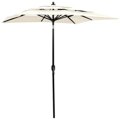 vidaXL Parasol de jardin à 3 niveaux avec mât en aluminium sable 2x2 m