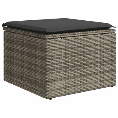 vidaXL Salon de jardin avec coussins 7 pcs gris résine tressée