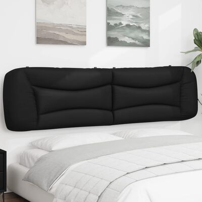 vidaXL Coussin de tête de lit noir 200 cm similicuir