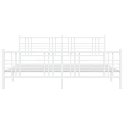 vidaXL Cadre de lit métal sans matelas et pied de lit blanc 200x200 cm