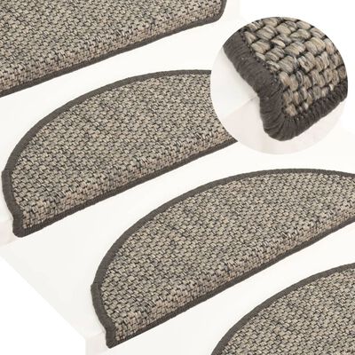 vidaXL Tapis d'escalier autocollants aspect sisal 15 pcs 56x17x3 cm