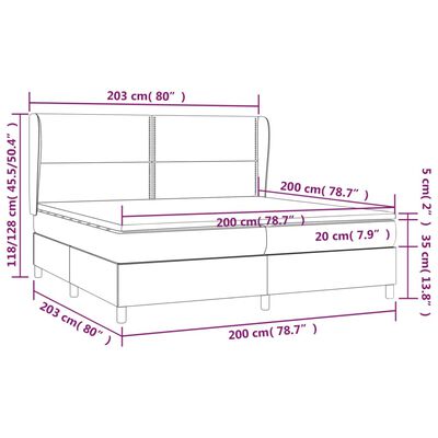 vidaXL Sommier à lattes de lit avec matelas Marron foncé 200x200 cm