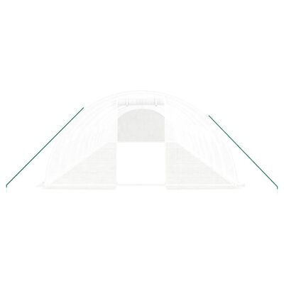 vidaXL Serre avec cadre en acier blanc 48 m² 12x4x2 m