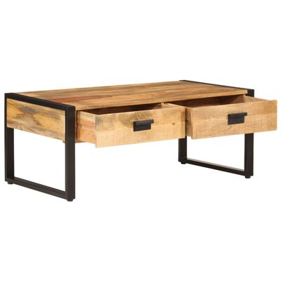 vidaXL Table basse 100x54x40 cm bois de manguier solide et fer