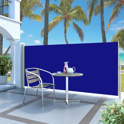 vidaXL Auvent latéral rétractable de patio 140x300 cm Bleu