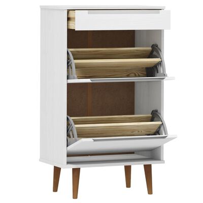 vidaXL Armoire à chaussures MOLDE Blanc 59,5x35x103 cm Bois de pin