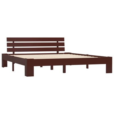 vidaXL Cadre de lit sans matelas marron foncé 140x200 cm pin massif