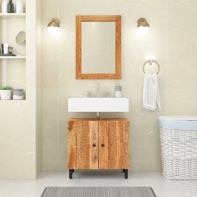 vidaXL Miroir salle de bain 50x70x2,5 cm bois massif d'acacia et verre