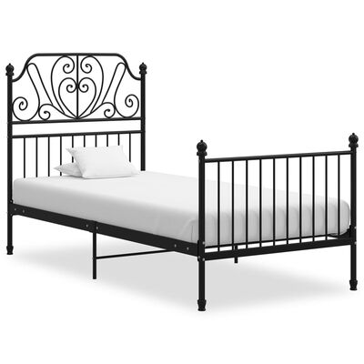 vidaXL Cadre de lit sans matelas noir métal 100x200 cm