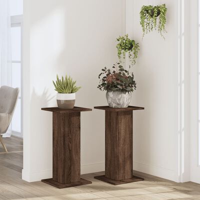 vidaXL Supports pour plantes 2 pcs chêne marron bois d'ingénierie