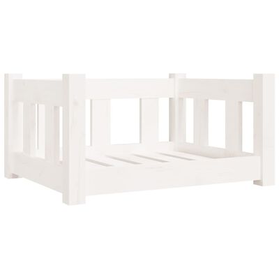 vidaXL Lit pour chien blanc 55,5x45,5x28 cm bois de pin solide