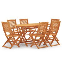 vidaXL Mobilier à dîner d'extérieur pliable 7 pcs Bois d'eucalyptus