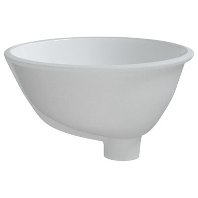 vidaXL Évier de salle de bain blanc 33x29x16,5 cm ovale céramique