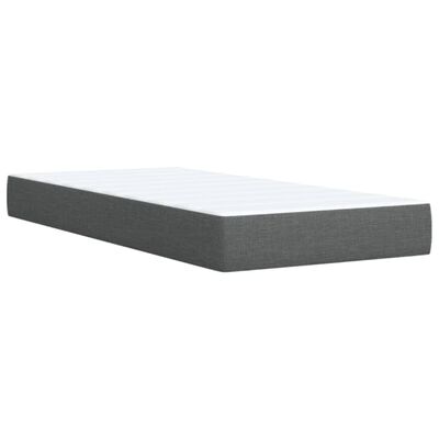 vidaXL Sommier à lattes de lit avec matelas gris foncé simple tissu