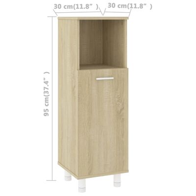 vidaXL Armoire de salle de bain Chêne sonoma Bois d'ingénierie