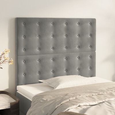 vidaXL Têtes de lit 2 pcs Gris clair 80x5x78/88 cm Velours