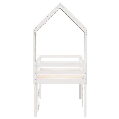 vidaXL Lit haut avec toit blanc 75x190 cm bois de pin massif