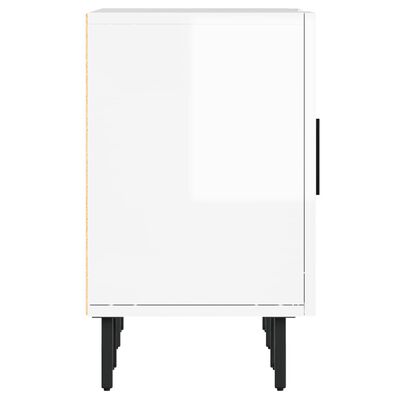 vidaXL Meuble TV blanc brillant 150x30x50 cm bois d'ingénierie