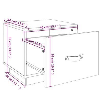 vidaXL Tables de chevet 2 pcs 40x34x35 cm Bois de pin massif