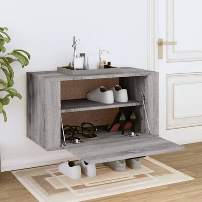 vidaXL Armoire à chaussures murale Sonoma gris 70x35x38 cm Bois de Pin