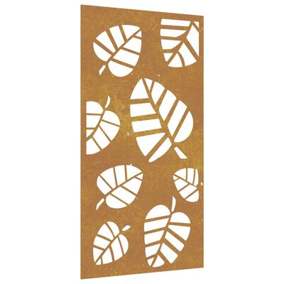 vidaXL Décoration murale jardin 105x55 cm acier corten design feuille