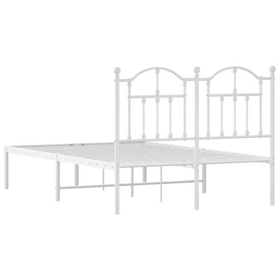 vidaXL Cadre de lit métal sans matelas et tête de lit blanc 120x190 cm