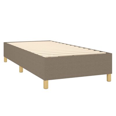 vidaXL Sommier à lattes de lit et matelas et LED Taupe 80x200cm Tissu